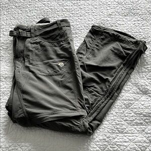 Mountain Hardwear Grey Zip Off Lightweight Utility Pants